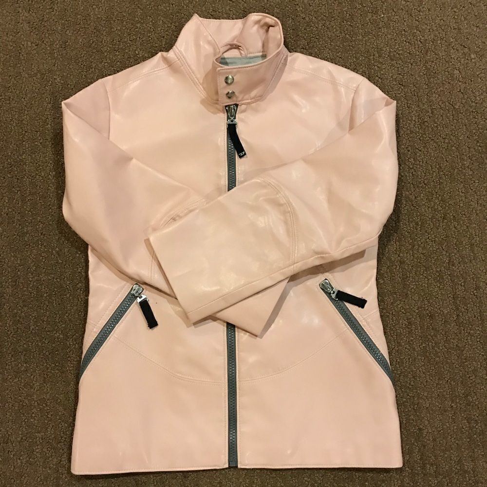 Diesel Blush Pink faux Leather Jacket - Picture 2 of 5